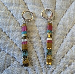 Colorful Beaded Dangle Earrings